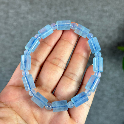 Bracelet Mixte Lu String Aigue-Marine Taille 8 mm