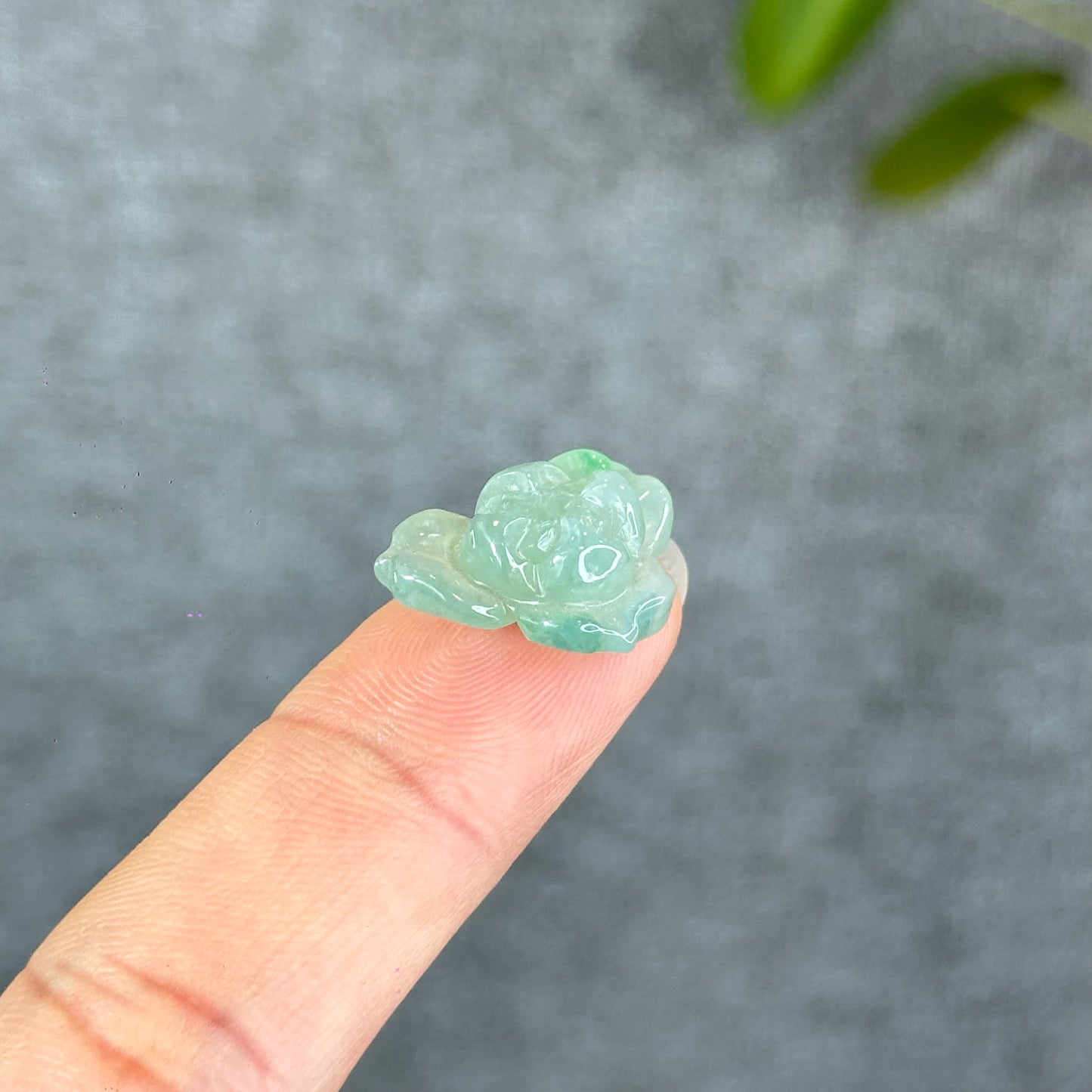Natural Translucent Floating Apple Green Lotus Jadeite Jade Charm
