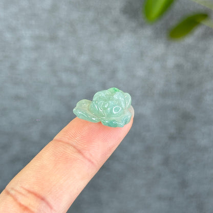 Natural Translucent Floating Apple Green Lotus Jadeite Jade Charm