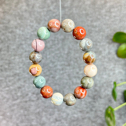 Multi Colour Natural Alashan Agate Bracelet Size 13.2 mm