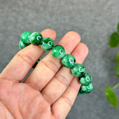Natural Bright Apple Green Son Thuy Jadeite Jade VIP Bracelet Size 13 mm