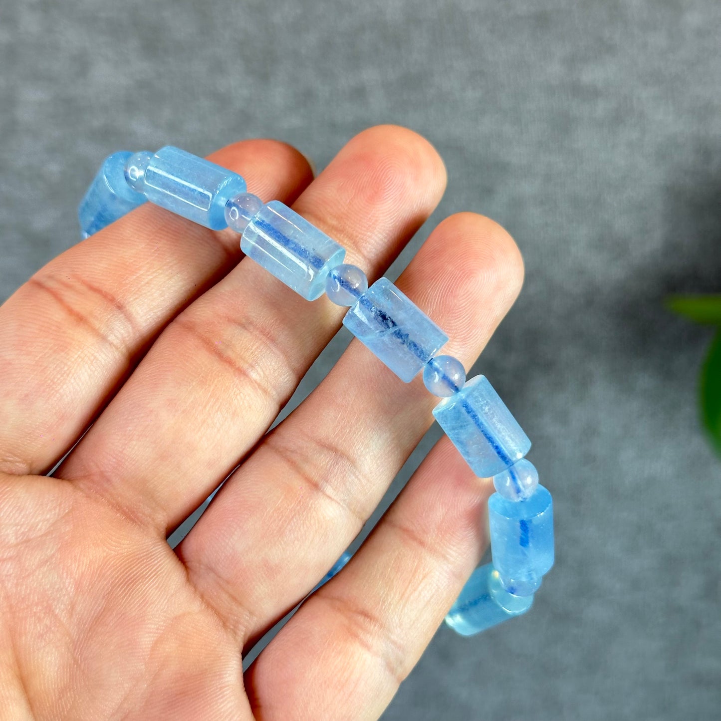 Bracelet Mixte Lu String Aigue-Marine Taille 8 mm