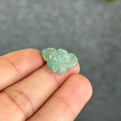 Natural Translucent Floating Apple Green Lotus Jadeite Jade Charm