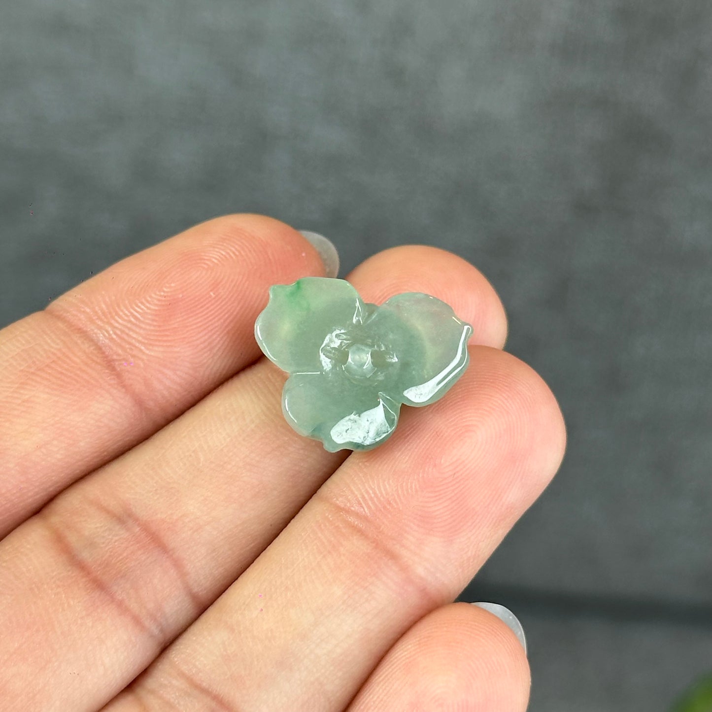 Natural Translucent Floating Apple Green Lotus Jadeite Jade Charm