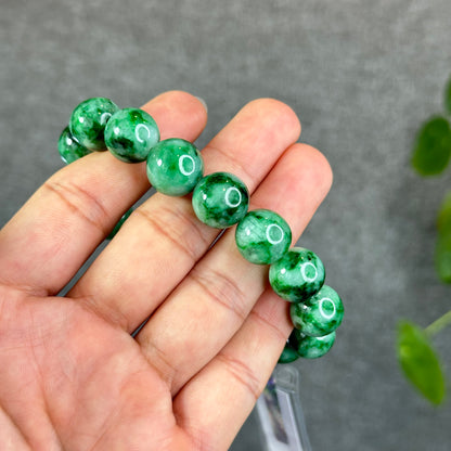 Natural Bright Apple Green Son Thuy Jadeite Jade VIP Bracelet Size 13 mm