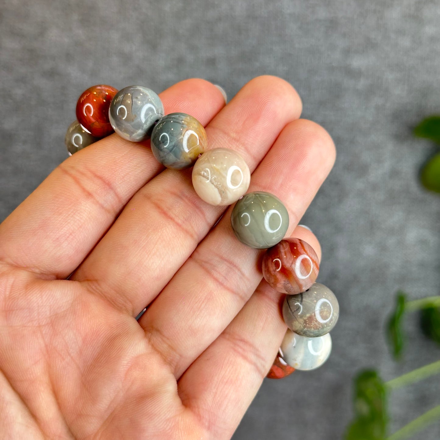 Multi Colour Natural Alashan Agate Bracelet Size 13.2 mm