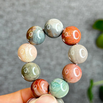 Multi Colour Natural Alashan Agate Bracelet Size 13.2 mm