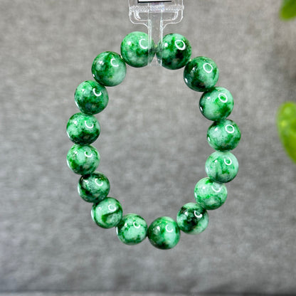 Natural Bright Apple Green Son Thuy Jadeite Jade VIP Bracelet Size 13 mm
