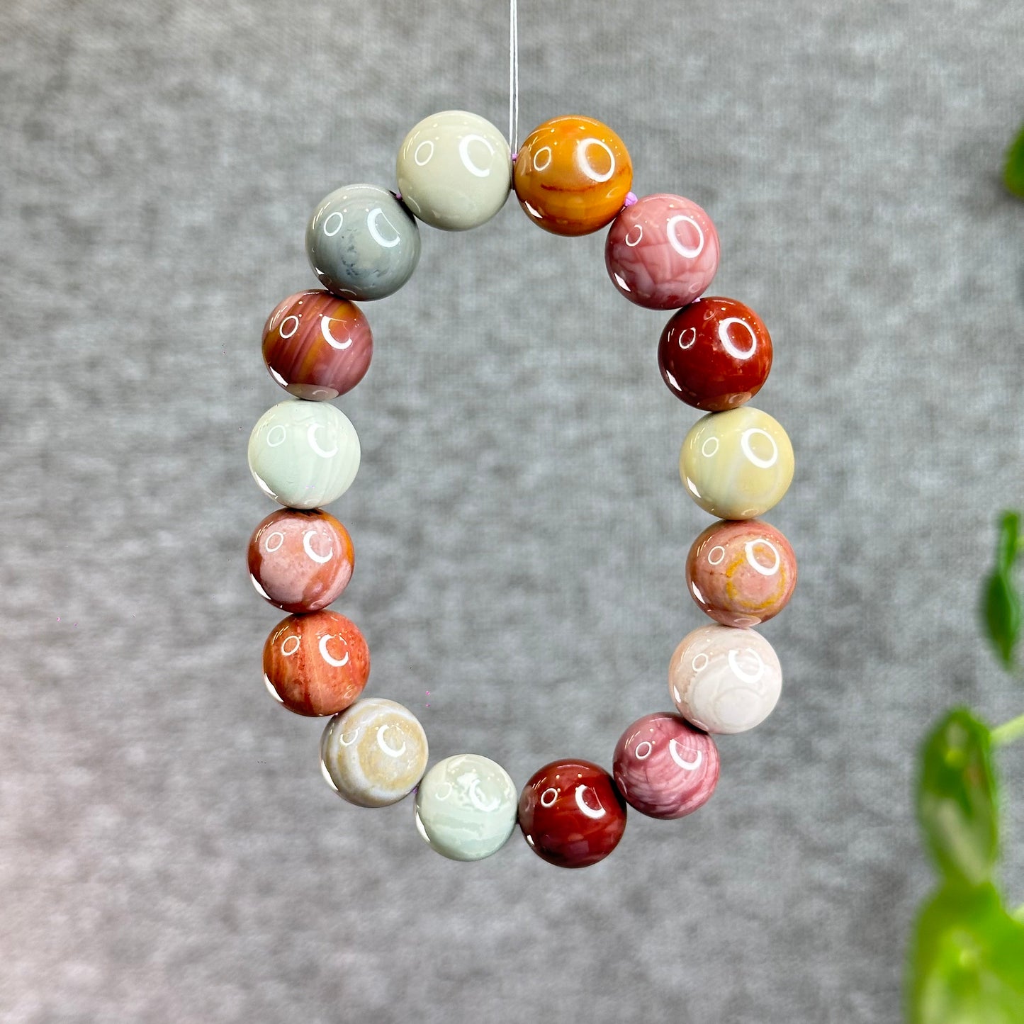 Multi Colour Natural Alashan Agate Bracelet Size 13.2 mm