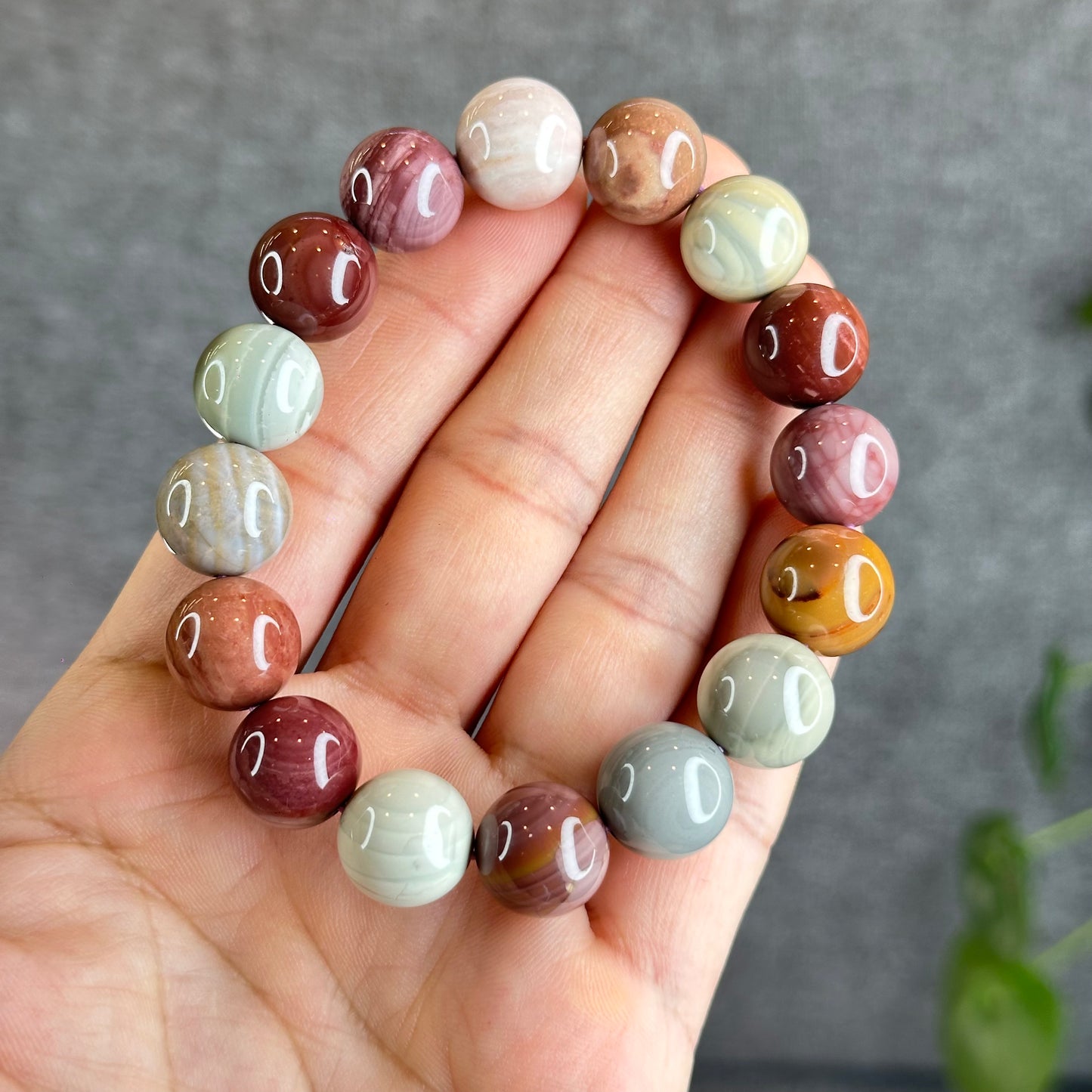Multi Colour Natural Alashan Agate Bracelet Size 13.2 mm