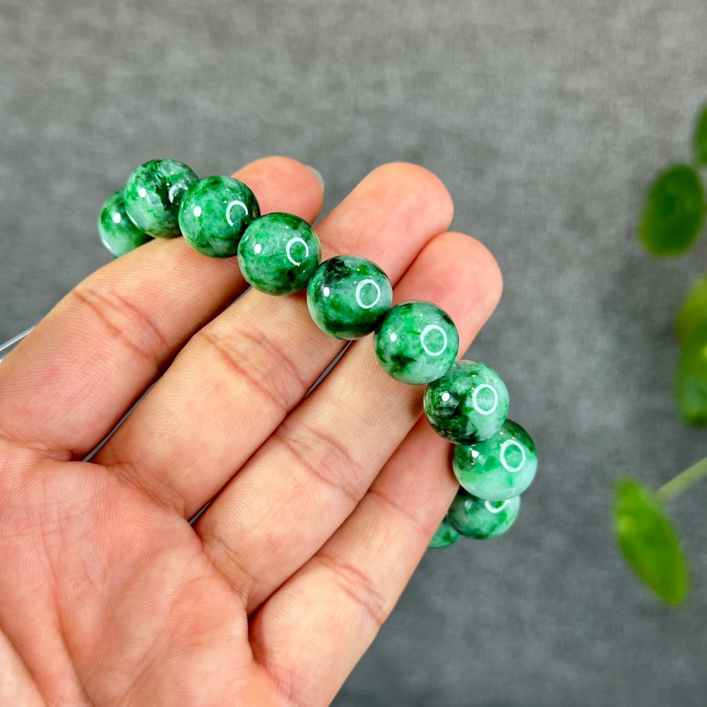 Natural Bright Apple Green Son Thuy Jadeite Jade VIP Bracelet Size 13 mm