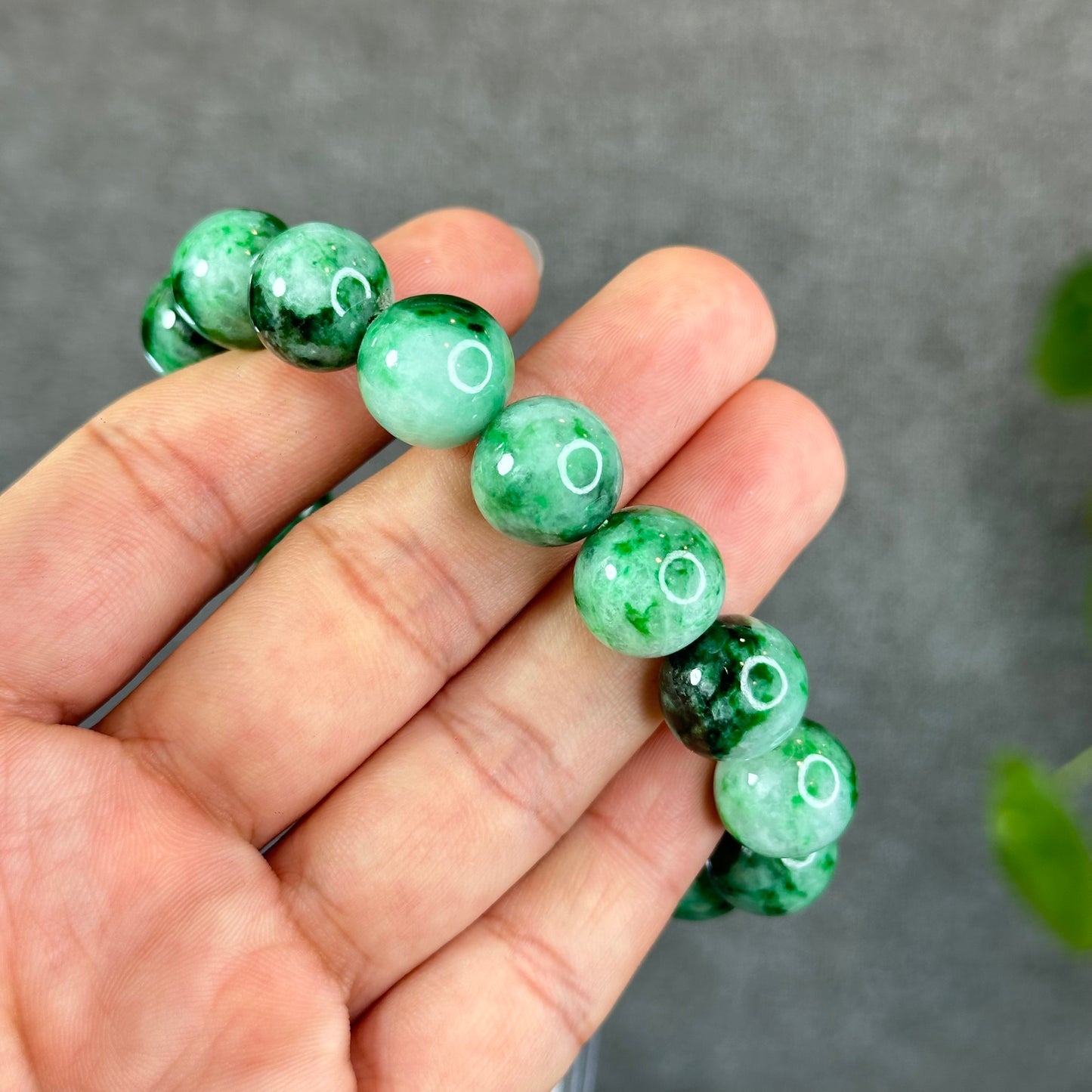 Natural Bright Apple Green Son Thuy Jadeite Jade VIP Bracelet Size 13 mm