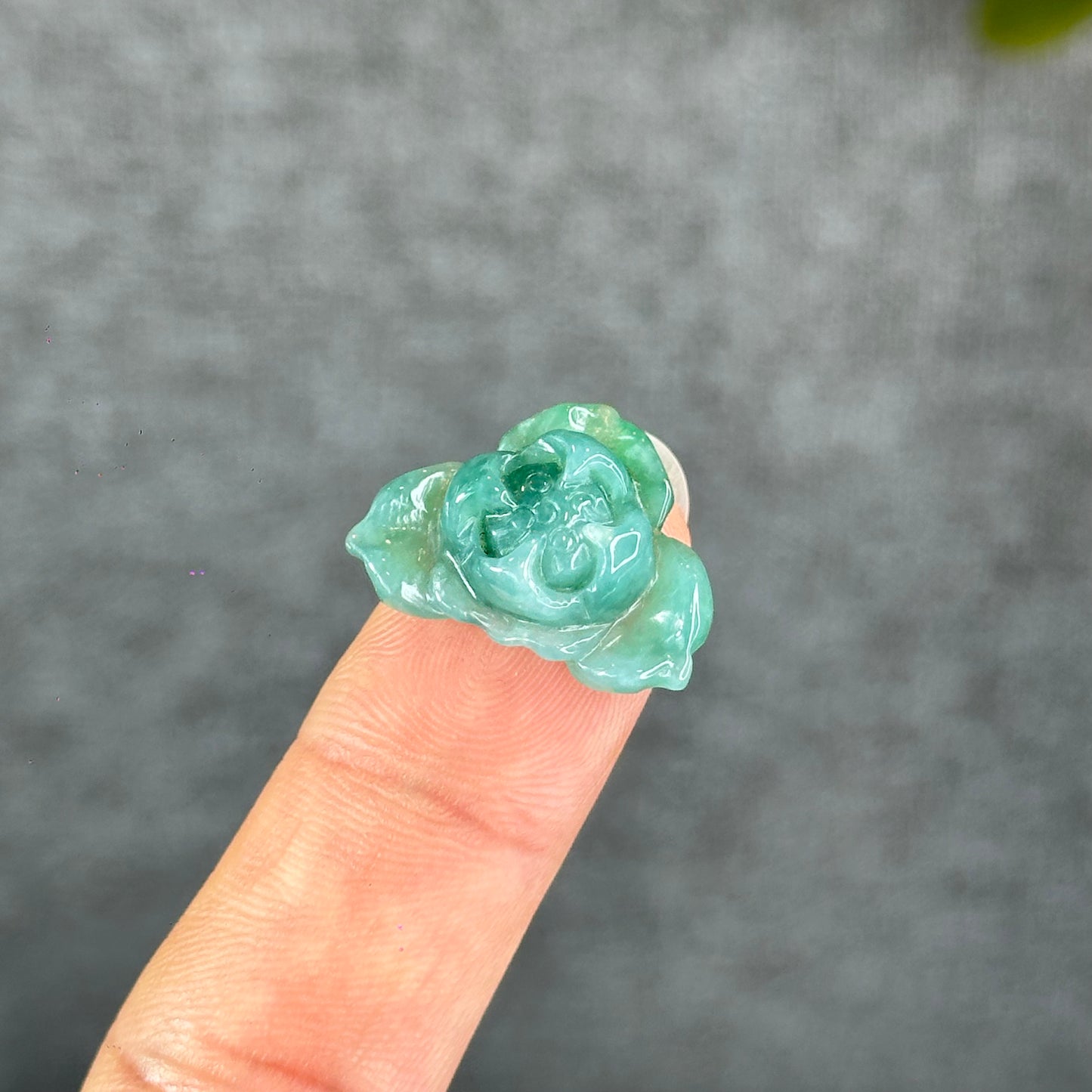 Natural Translucent Apple Green Lotus Jadeite Jade Charm