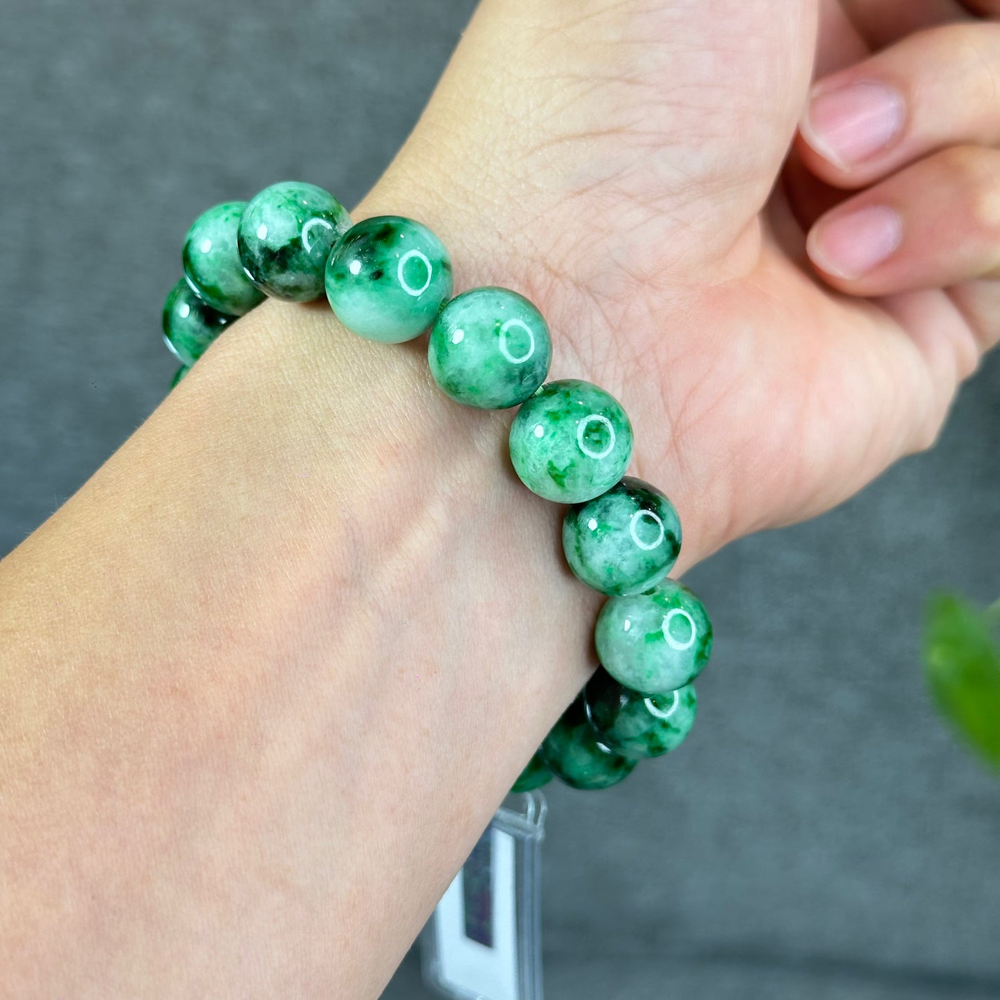 Natural Bright Apple Green Son Thuy Jadeite Jade VIP Bracelet Size 13 mm