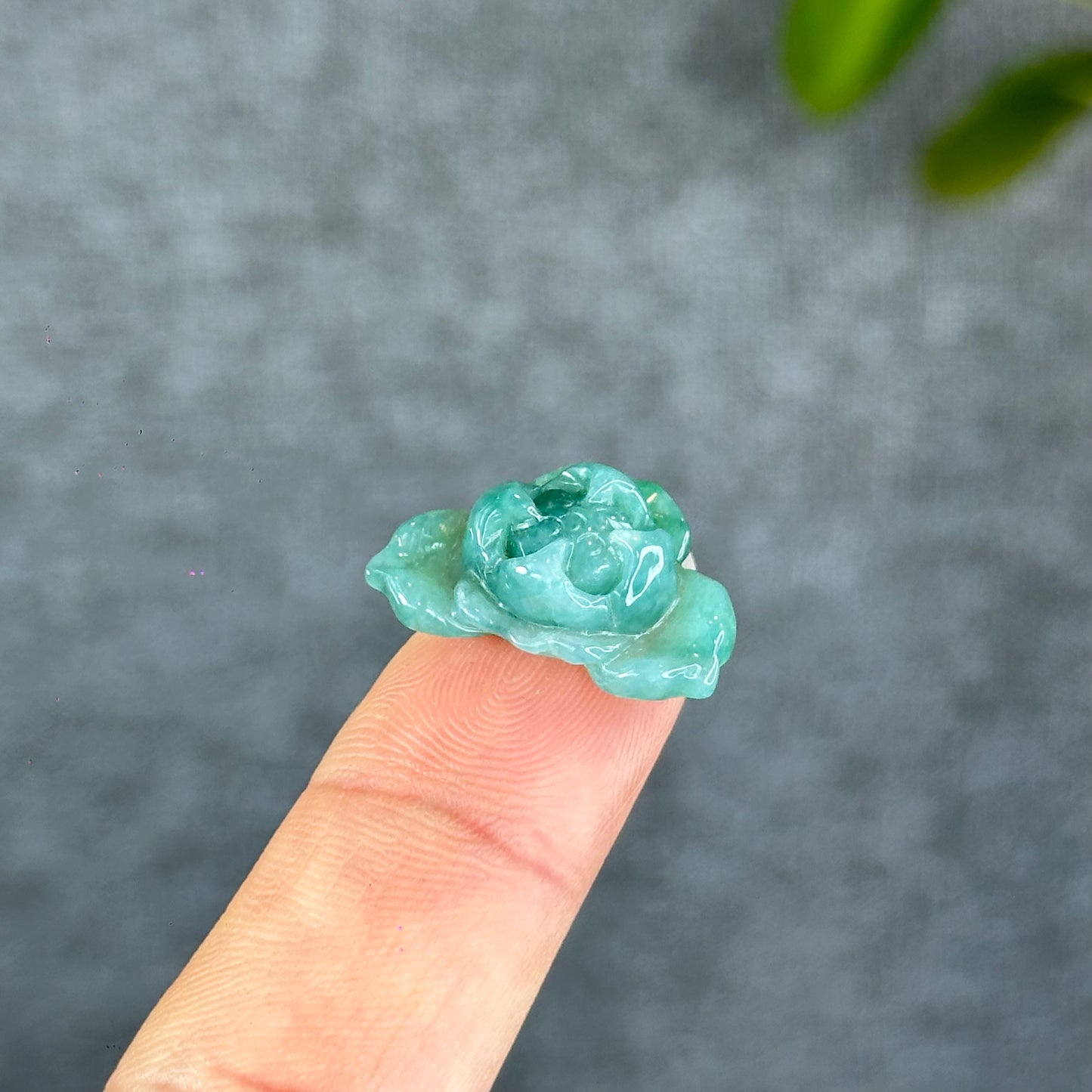 Natural Translucent Apple Green Lotus Jadeite Jade Charm