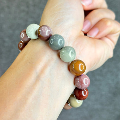 Multi Colour Natural Alashan Agate Bracelet Size 13.2 mm
