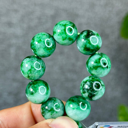 Natural Bright Apple Green Son Thuy Jadeite Jade VIP Bracelet Size 13 mm