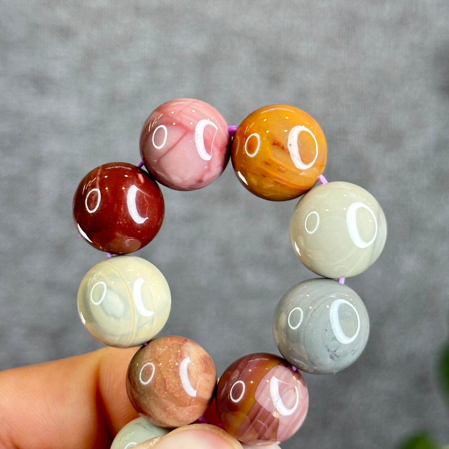 Multi Colour Natural Alashan Agate Bracelet Size 13.2 mm