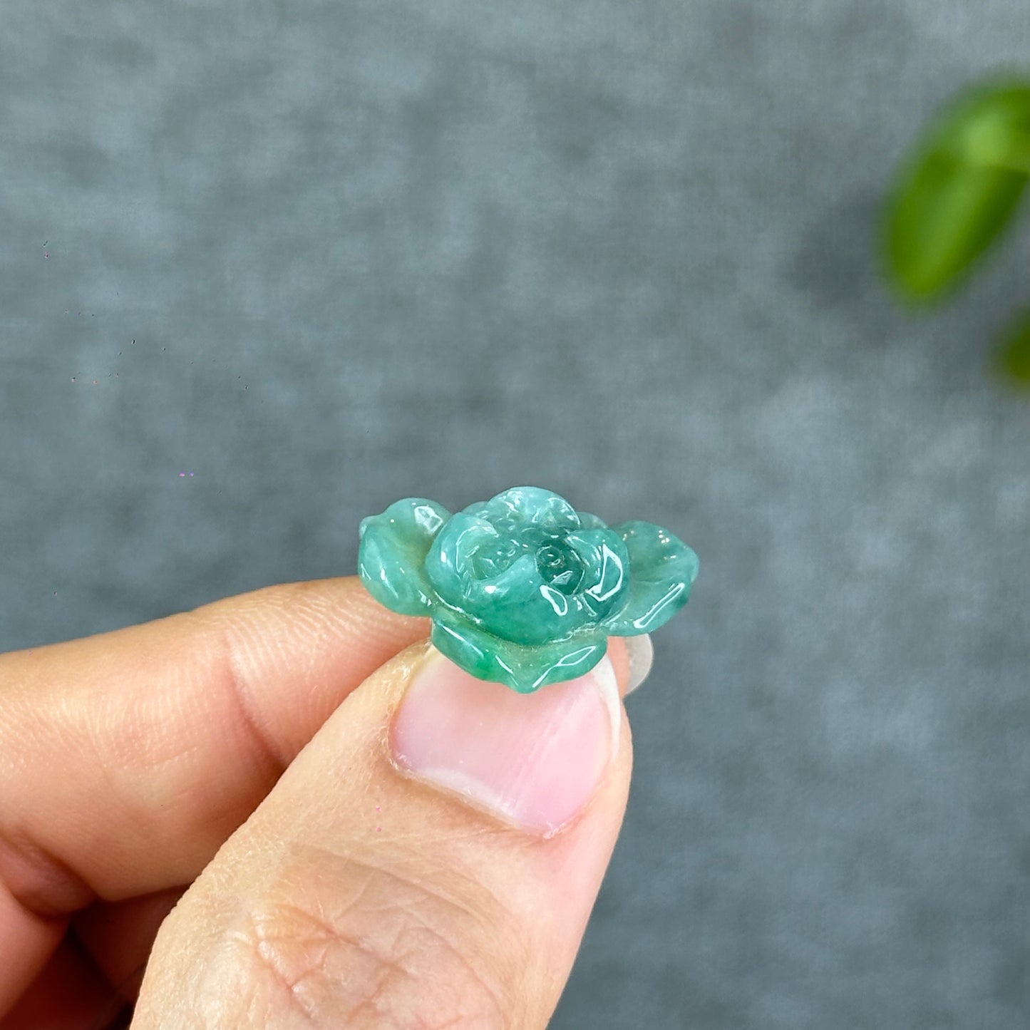 Natural Translucent Apple Green Lotus Jadeite Jade Charm