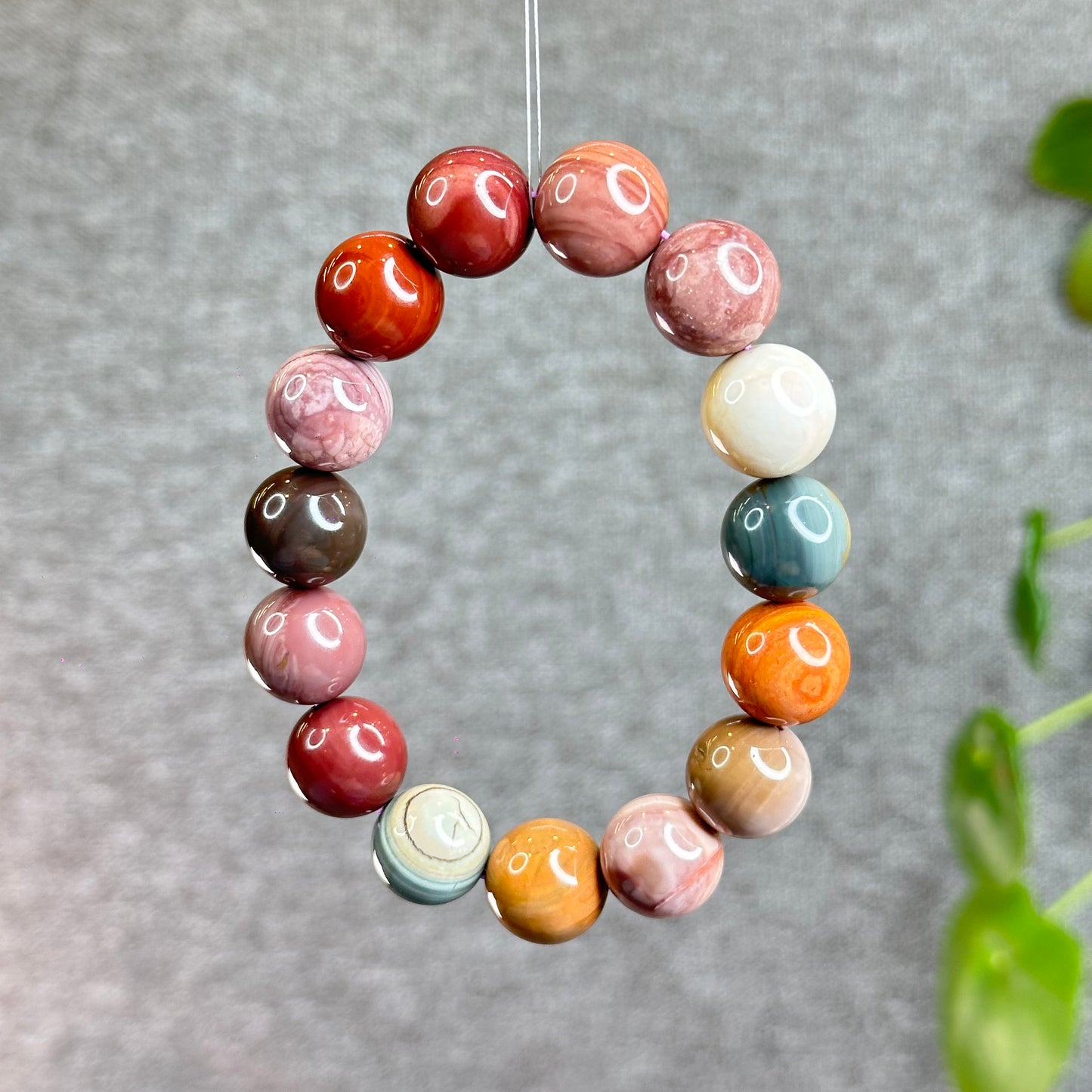 Multi Colour Natural Alashan Agate Bracelet Size 14.2 mm