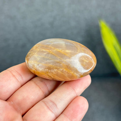 Natural Orange Moonstone Palm Stone
