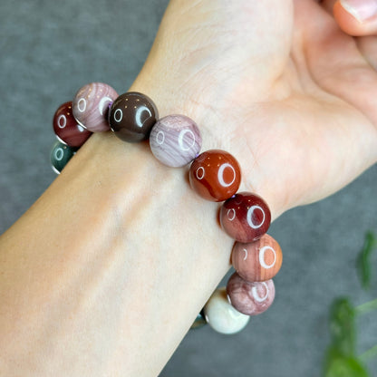 Multi Colour Natural Alashan Agate Bracelet Size 14.2 mm