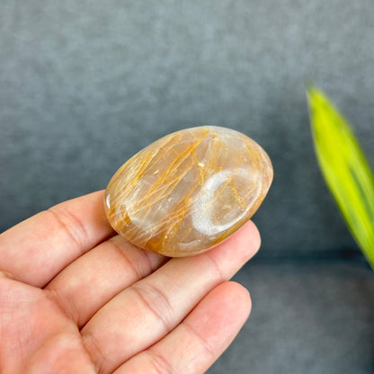 Natural Orange Moonstone Palm Stone