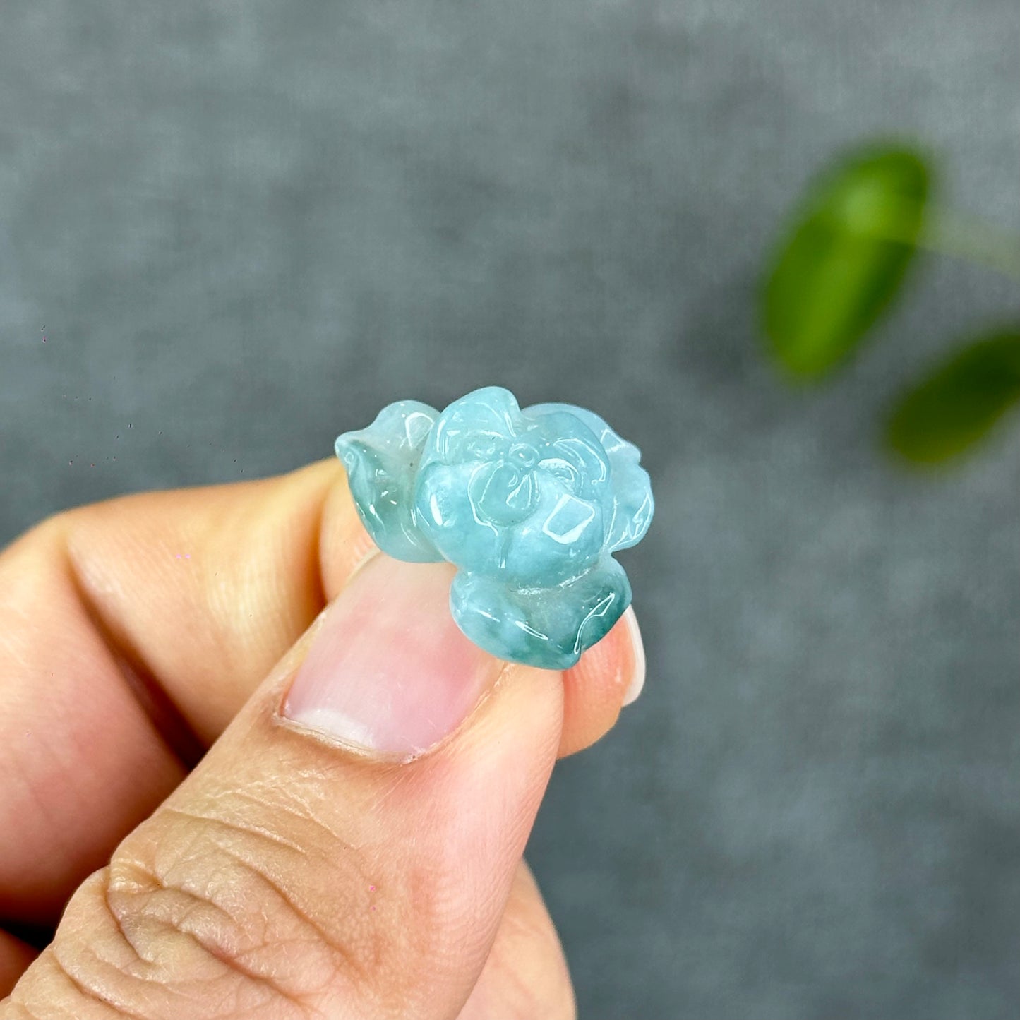 Natural Translucent Floral Water Green Lotus Jadeite Jade Charm