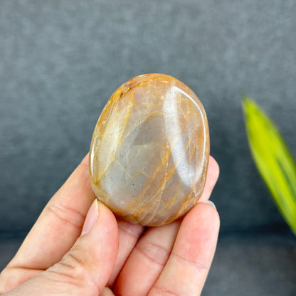 Natural Orange Moonstone Palm Stone