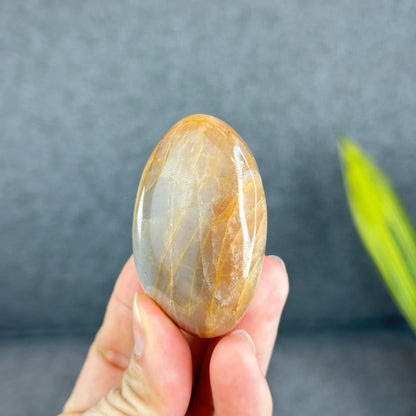 Natural Orange Moonstone Palm Stone