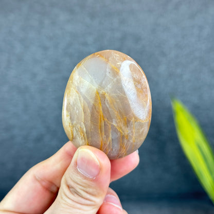 Natural Orange Moonstone Palm Stone