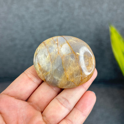 Natural Orange Moonstone Palm Stone