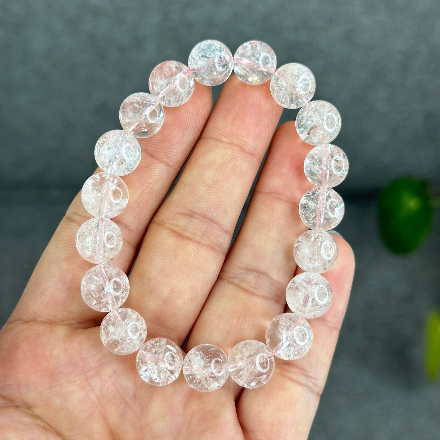 Natural Pink Himalayan Quartz Bracelet Size 10.5 mm