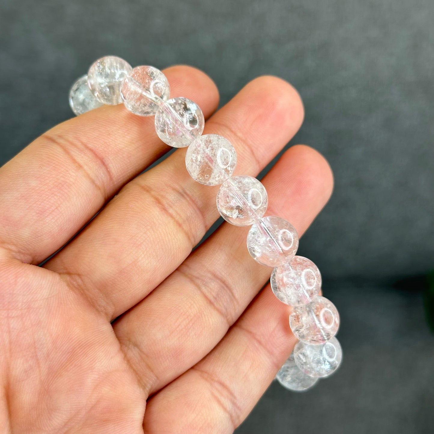 Natural Pink Himalayan Quartz Bracelet Size 10.5 mm