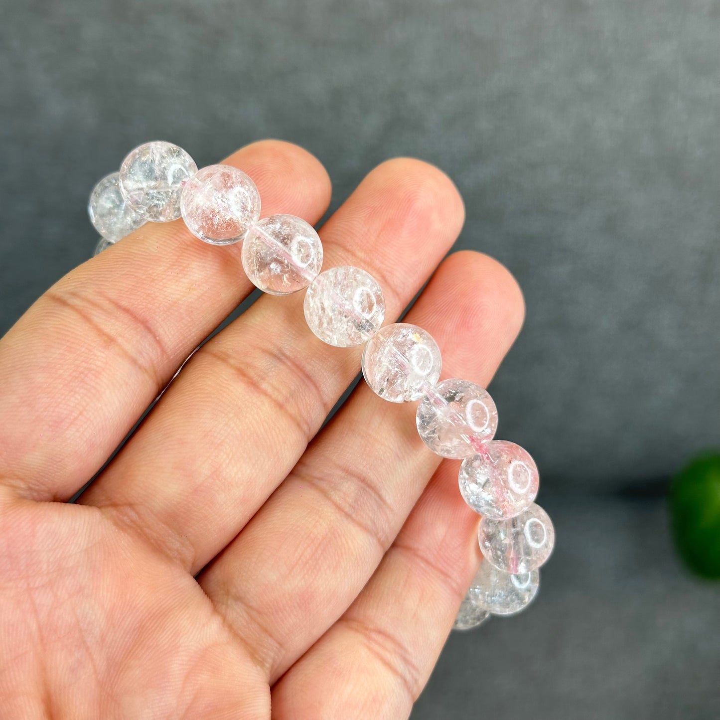Natural Pink Himalayan Quartz Bracelet Size 10.5 mm