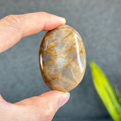 Natural Orange Moonstone Palm Stone