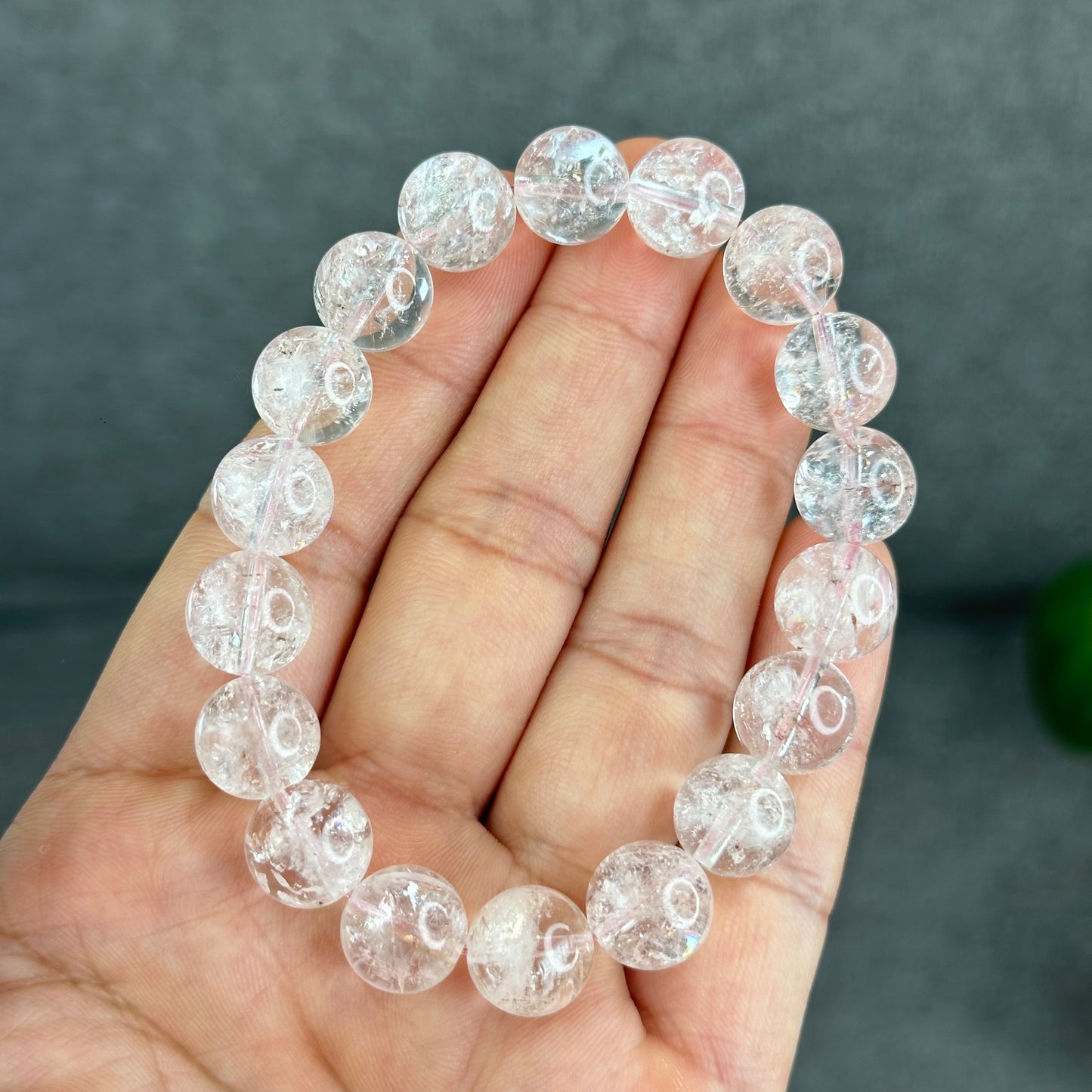 Natural Pink Himalayan Quartz Bracelet Size 11.2 mm