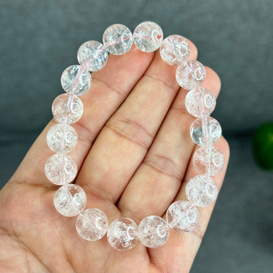 Natural Pink Himalayan Quartz Bracelet Size 11.2 mm