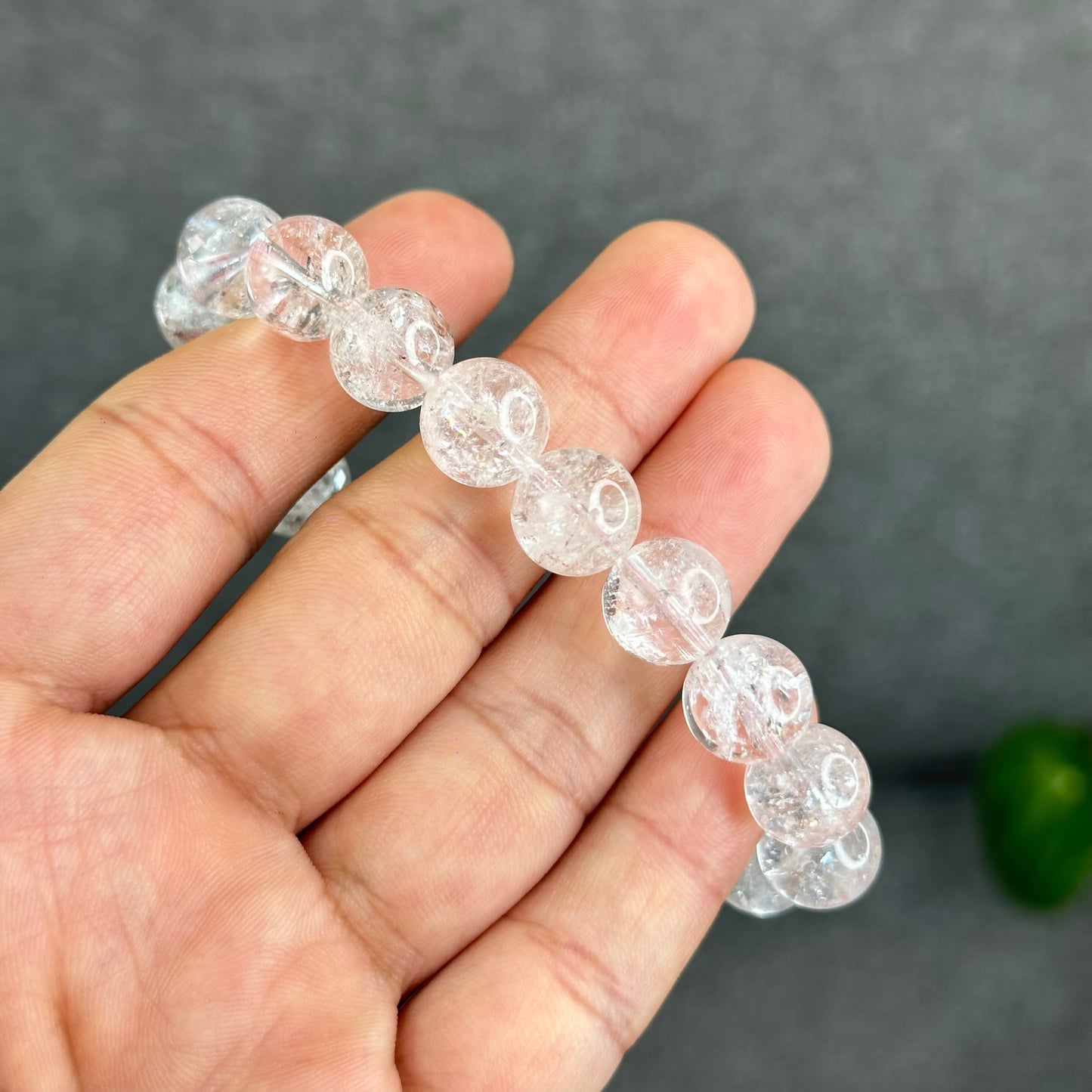 Natural Pink Himalayan Quartz Bracelet Size 11.2 mm