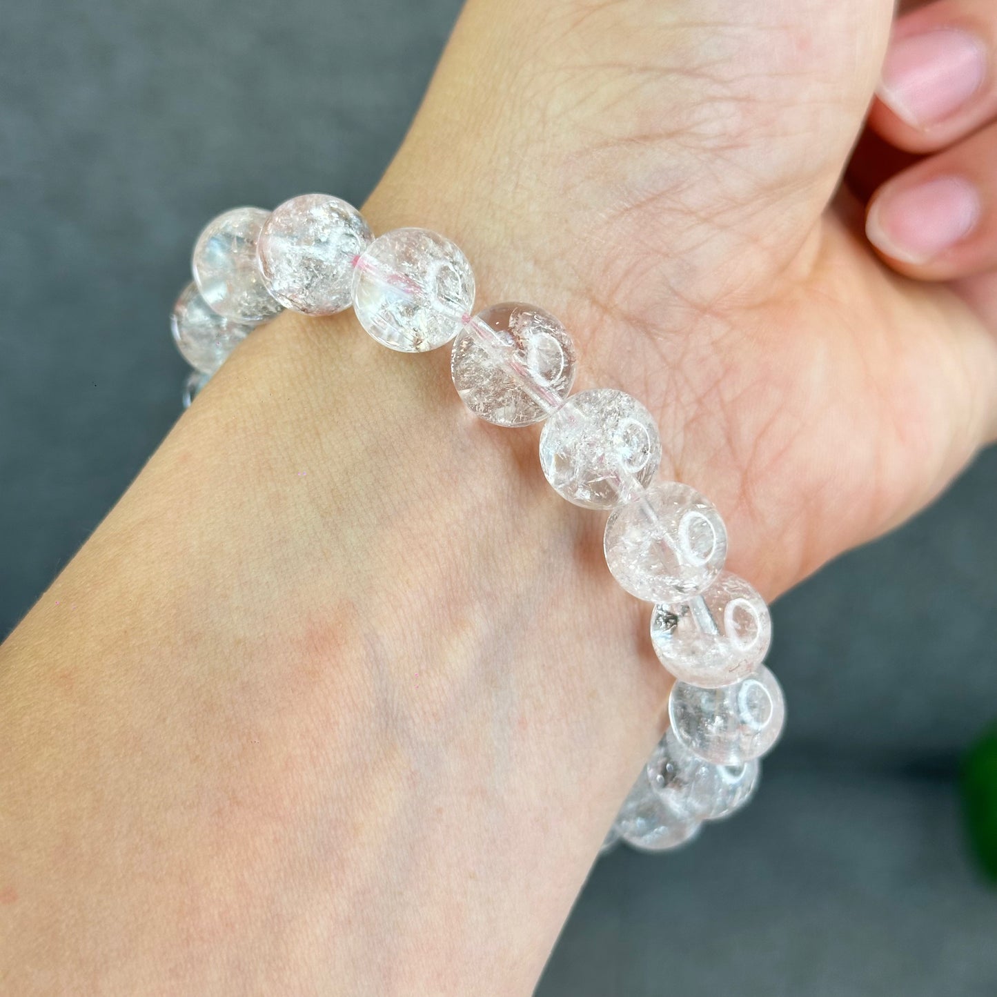Natural Pink Himalayan Quartz Bracelet Size 11.2 mm