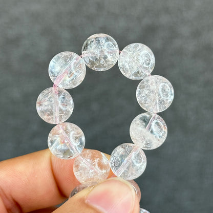 Natural Pink Himalayan Quartz Bracelet Size 11.2 mm
