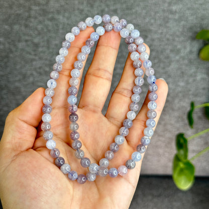 Natural Blue Rose Quartz Triple Wrap Bracelet Size 6.5 mm