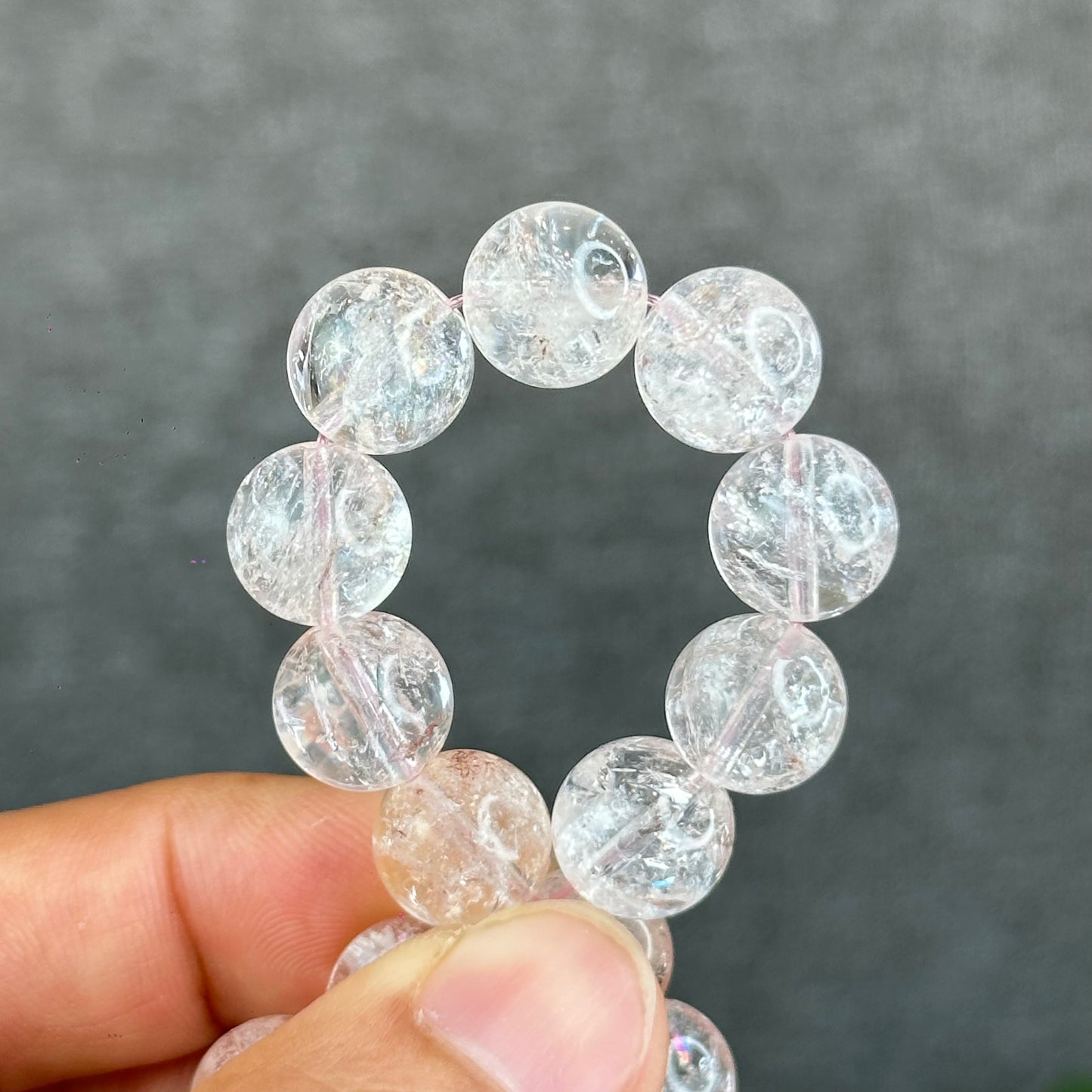 Natural Pink Himalayan Quartz Bracelet Size 11.2 mm