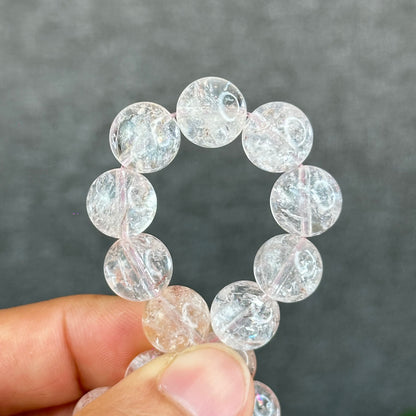 Natural Pink Himalayan Quartz Bracelet Size 11.2 mm