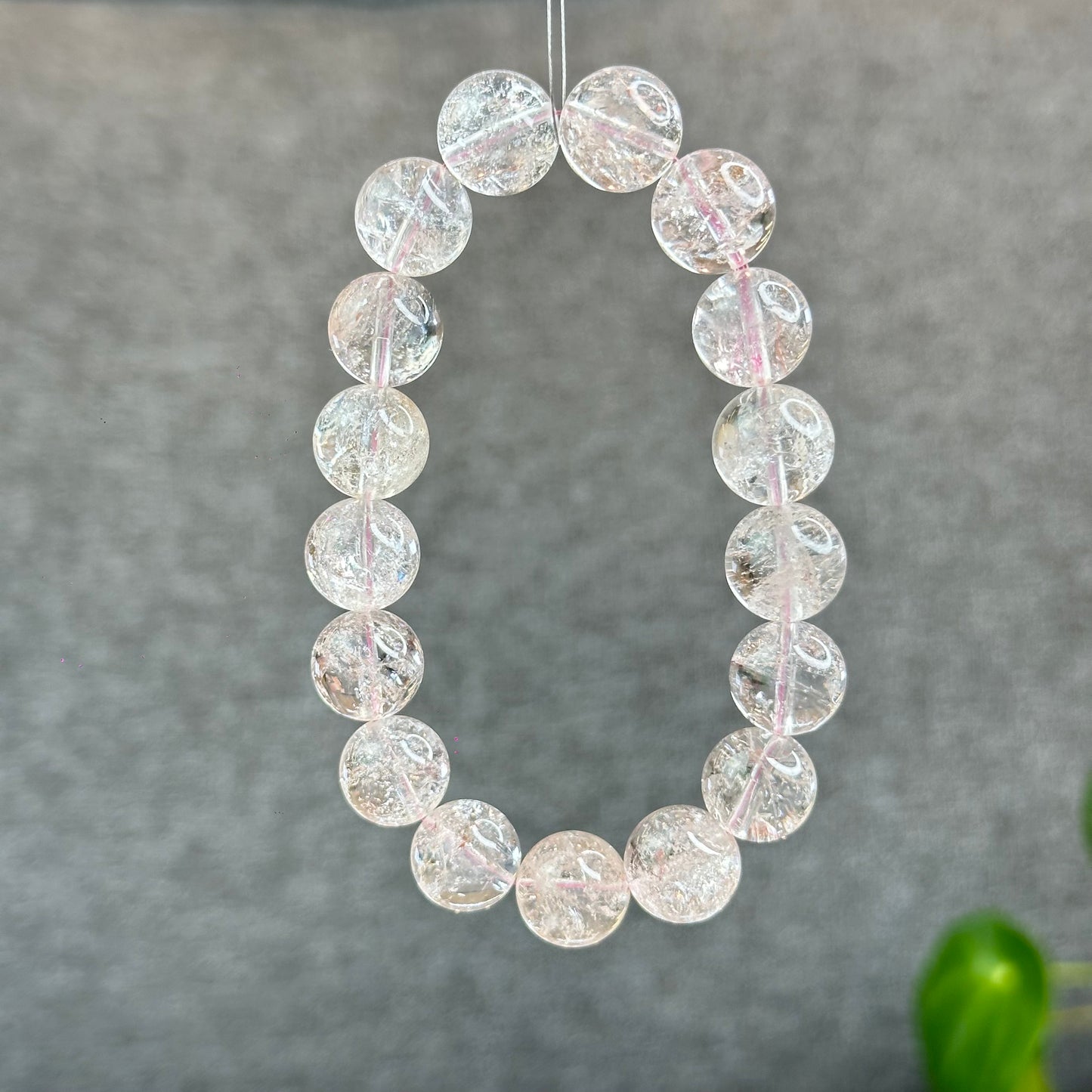 Natural Pink Himalayan Quartz Bracelet Size 12.2 mm