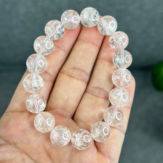 Natural Pink Himalayan Quartz Bracelet Size 12.2 mm