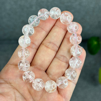 Natural Pink Himalayan Quartz Bracelet Size 12.2 mm