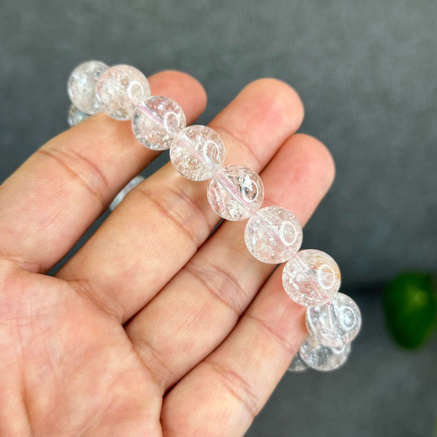 Natural Pink Himalayan Quartz Bracelet Size 12.2 mm