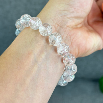 Natural Pink Himalayan Quartz Bracelet Size 12.2 mm