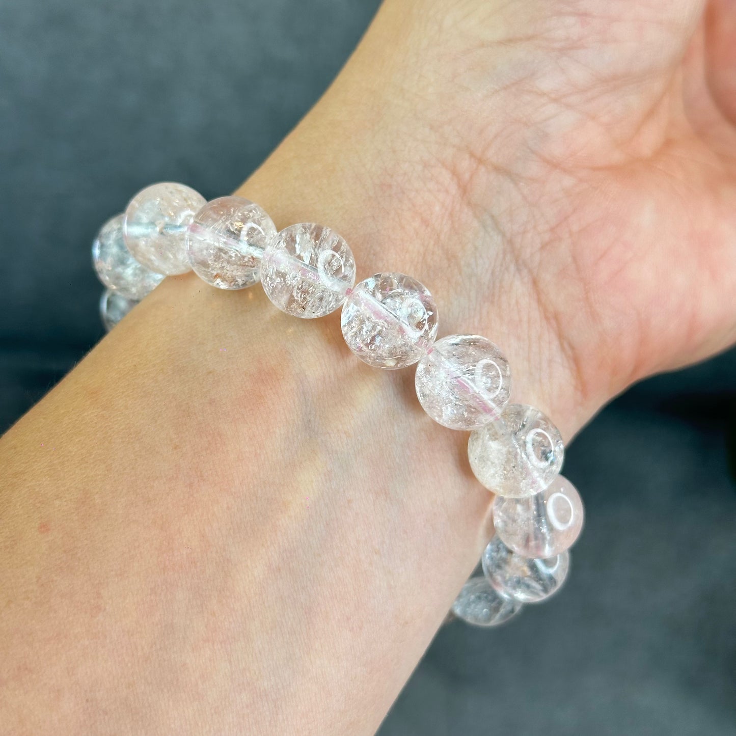 Natural Pink Himalayan Quartz Bracelet Size 12.2 mm